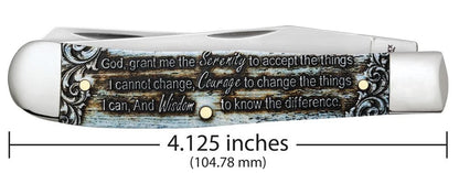 Case Serenity Prayer Smooth Natural Bone Trapper 38822 Pocket Knife