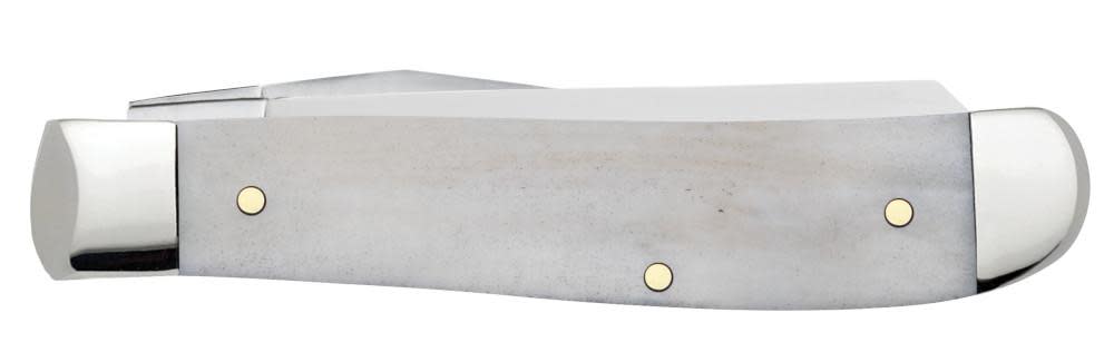 Case Knives Religious Sayings Worry Less, Pray More Embellished Smooth Natural Bone Mini Trapper