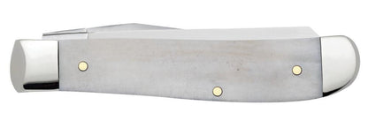 Case Knives Religious Sayings Worry Less, Pray More Embellished Smooth Natural Bone Mini Trapper