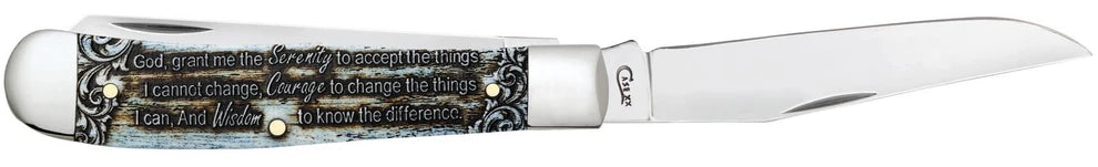 Case Serenity Prayer Smooth Natural Bone Trapper 38822 Pocket Knife