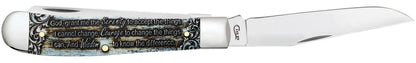 Case Serenity Prayer Smooth Natural Bone Trapper 38822 Pocket Knife