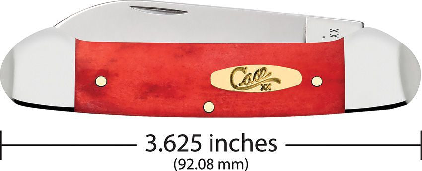 Case Dark Red Bone Smooth Canoe Pinched Bolsters