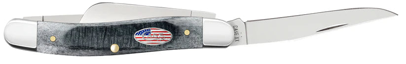 Cases Sawcut Jigged Gray Bone Medium Stockman