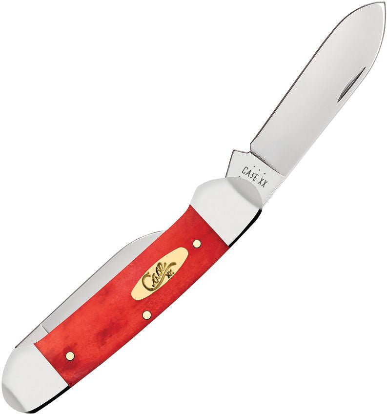 Case Dark Red Bone Smooth Canoe Pinched Bolsters