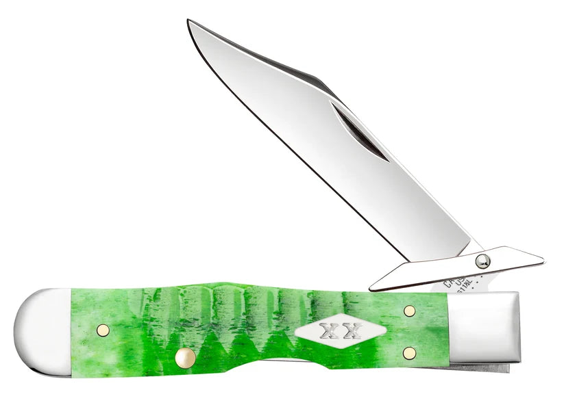 Case Gator Jigged Bright Green Bone Cheetah® Cub Pocket Knife 11446