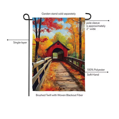 Evergreen Lovely Covered Bridge Suede Flag