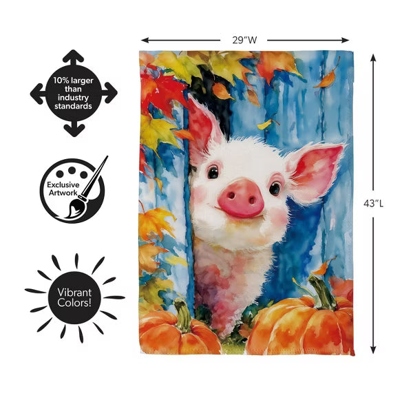 Evergreen Peyton The Playful Pig Suede Flag