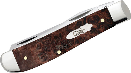 Case Knives Mini Trapper Brown Maple Burl Wood Handle
