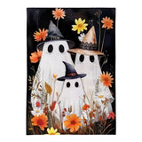 Evergreen Halloween Ghost Family Burlap Flag