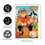 Evergreen Friends & Scarecrow Suede Garden Flag