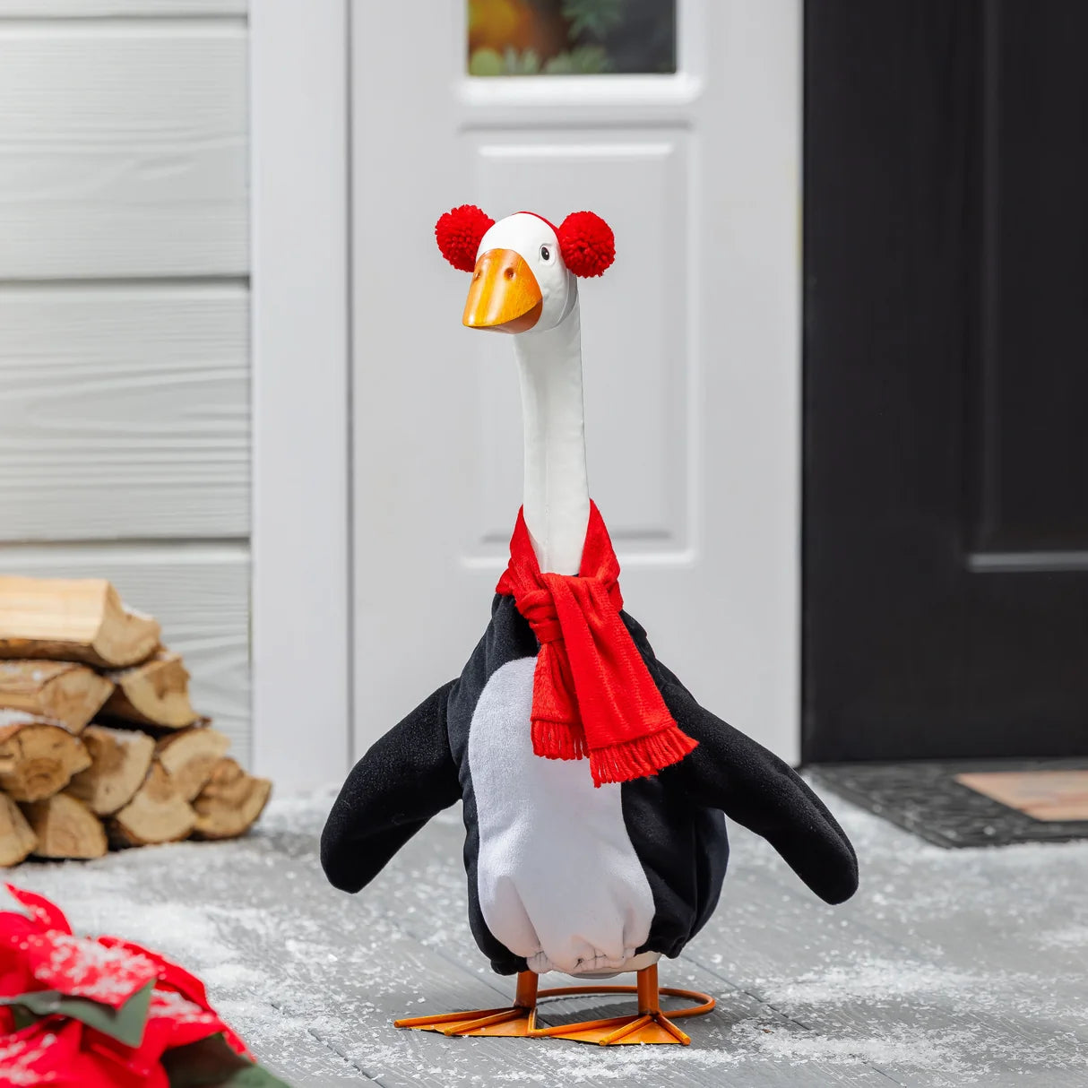 Evergreen Giddy the Goose Outfit, Winter Penguin, Porch Goose