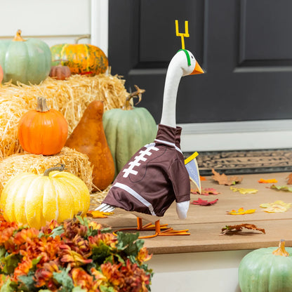 Evergreen Giddy the Goose Outfit, Football Post, Porch Goose