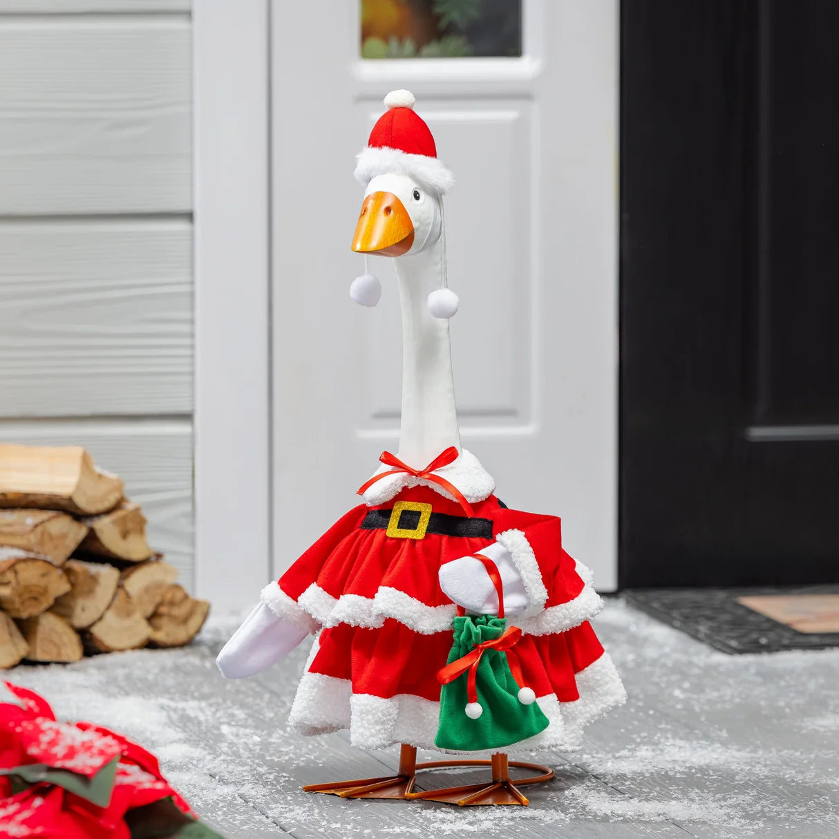 Evergreen Giddy the Goose Outfit, Mrs. Claus, Porch Goose