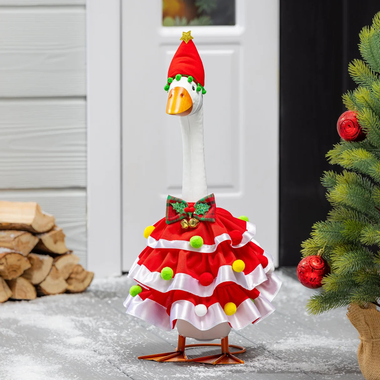 Evergreen Giddy the Goose Outfit, Christmas Dress, Porch Goose