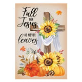 Evergreen He Will Never Leave Suede Garden Flag