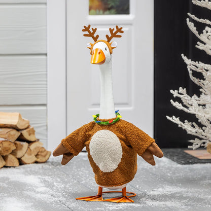 Evergreen Giddy the Goose Outfit, Reindeer, Porch Goose
