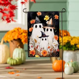 Evergreen Halloween Ghost Family Burlap Flag