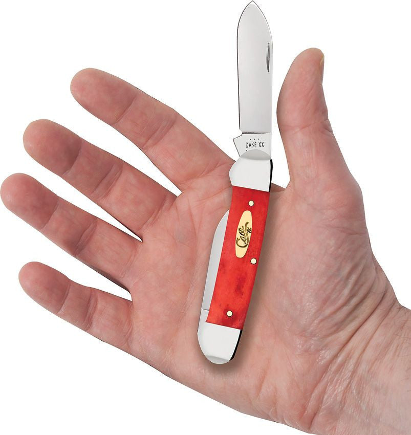Case Dark Red Bone Smooth Canoe Pinched Bolsters