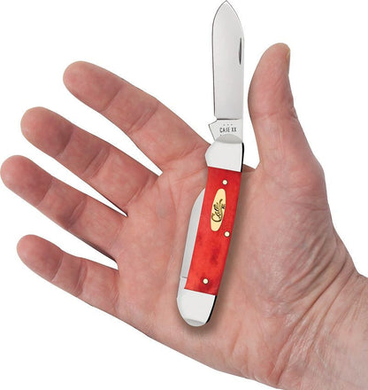Case Dark Red Bone Smooth Canoe Pinched Bolsters