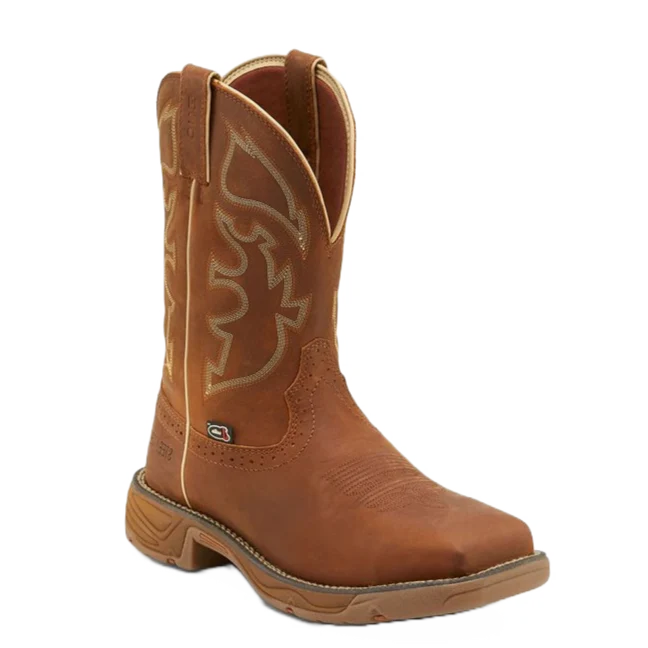 Justin Men's Stampede Rush Saddle Tan Steel Toe Work Boots