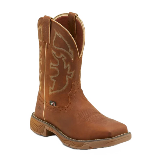 Justin Men's Stampede Rush Saddle Tan Steel Toe Work Boots