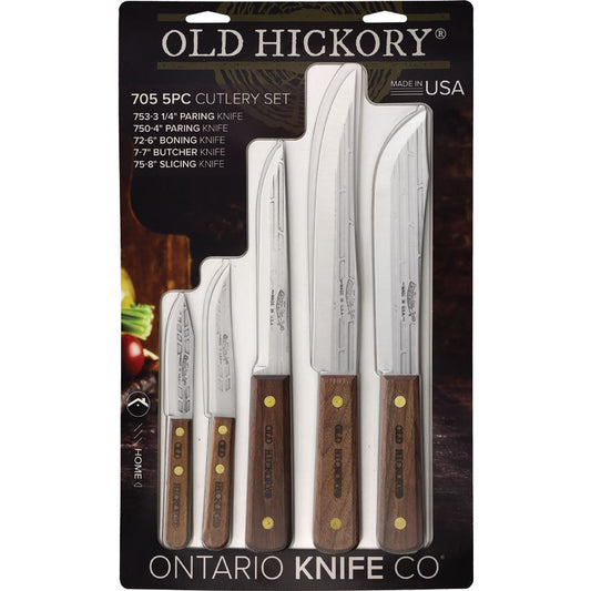 Old Hickory 705 5 Piece Carbon Steel Kitchen Cutlery Set