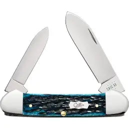 Case Pocket Worn Mediterranean Blue Bone Peach Seed Jig Canoe