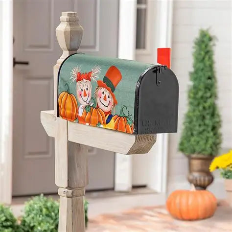Evergreen Couple of Scarecrows Mail Box Cover