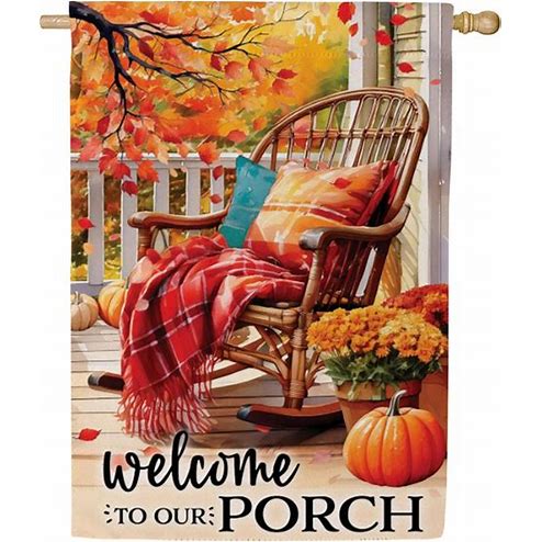 Evergreen Welcome to Our Porch House Flag