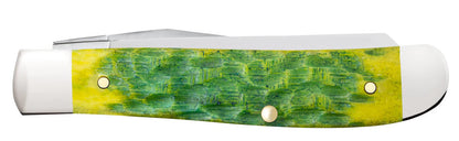 Case Knives Mini Trapper Green Apple Bone Peach Seed Jig
