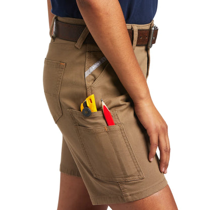Ariat Women's Rebar DuraStretch Made Tough Field Khaki Shorts