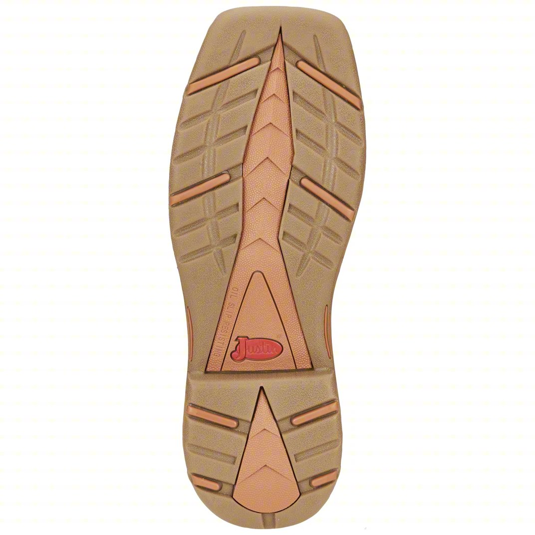 Justin Men's Stampede Rush Saddle Tan Steel Toe Work Boots