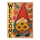 Evergreen Welcome Sunflower Gnome House Flag