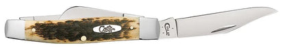 Case Large Stockman Peach Seed Jig Amber Bone CS 00202 Pocket Knife