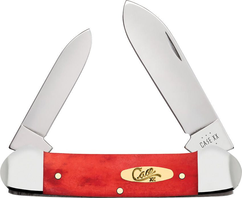 Case Dark Red Bone Smooth Canoe Pinched Bolsters