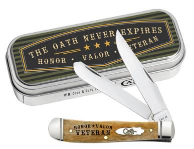 Case Trapper Smooth Antique Bone "Veteran" Gift Set