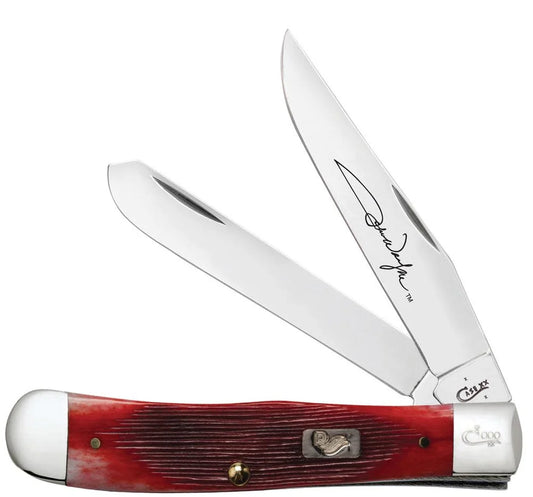 Case John Wayne Gift Set Barnboard Jig Dark Red Bone Trapper Pocket Knife