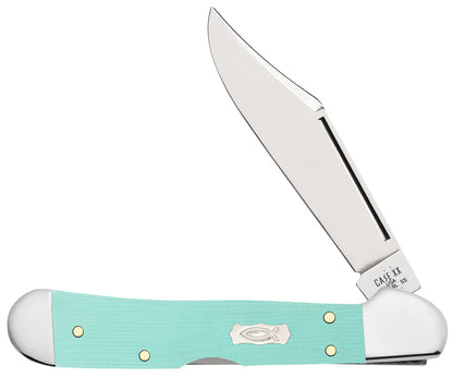 Case Smooth Seafoam Green G-10 Mini CopperLock®