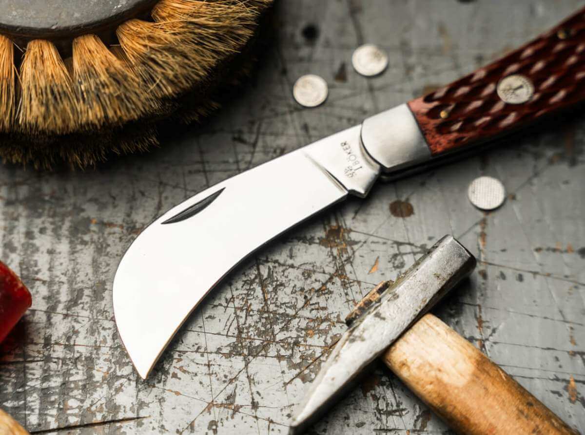 Boker Treebrand Hawkbill Jigged Brown
