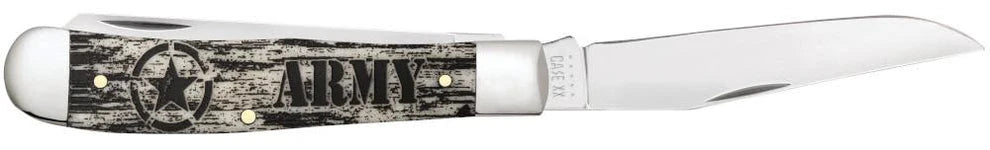 Case U.S. Army Embellished Smooth Natural Bone Trapper