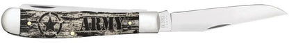 Case U.S. Army Embellished Smooth Natural Bone Trapper