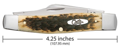 Case Large Stockman Peach Seed Jig Amber Bone CS 00202 Pocket Knife