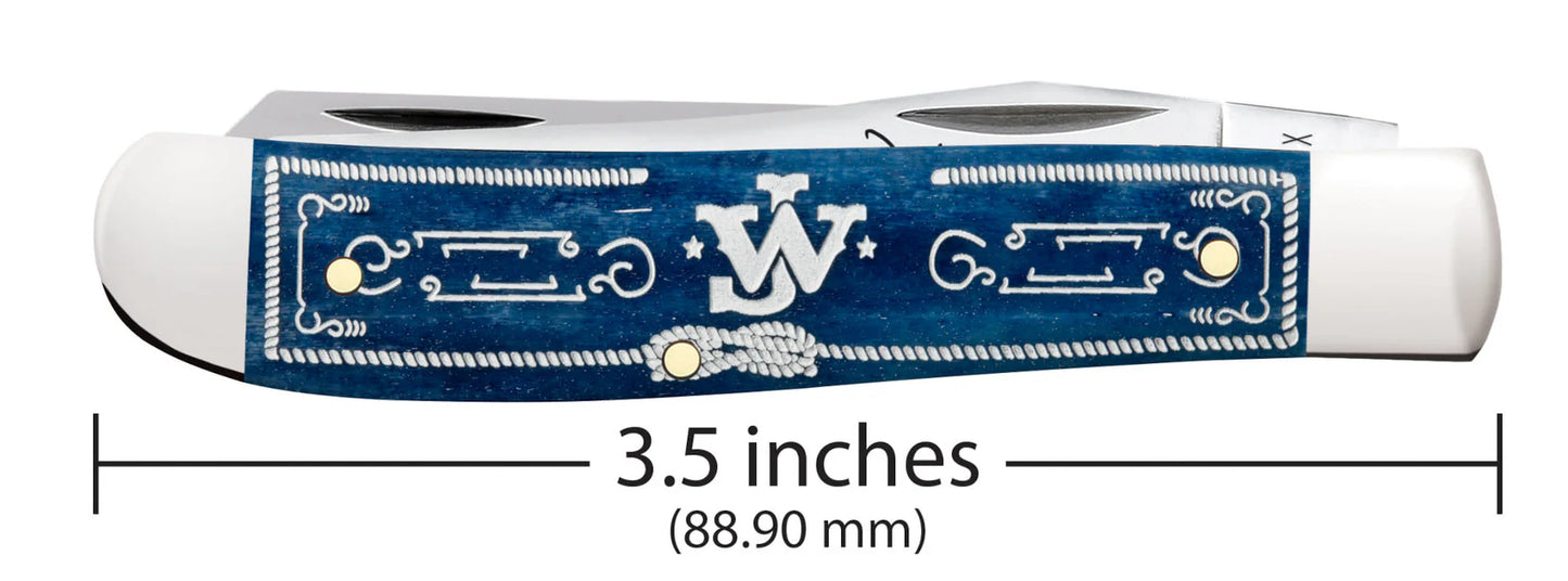 Case John Wayne Embellished Smooth Navy Blue Bone Mini Trapper