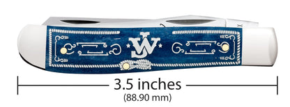 Case John Wayne Embellished Smooth Navy Blue Bone Mini Trapper