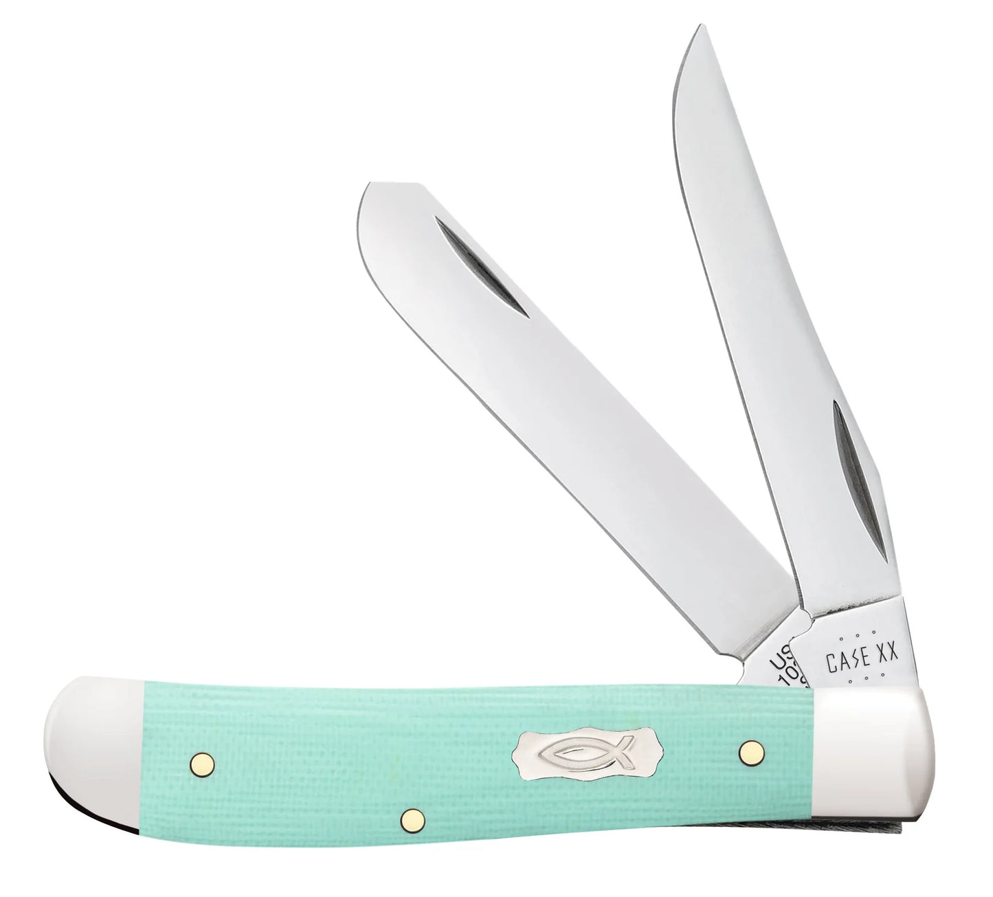 Case Knives Smooth Seafoam Green G-10 Mini Trapper