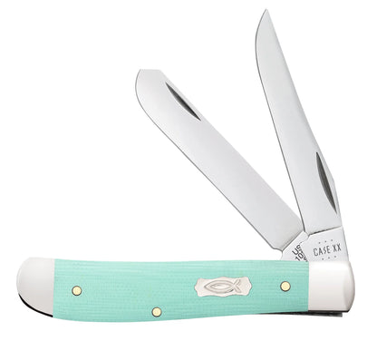 Case Knives Smooth Seafoam Green G-10 Mini Trapper