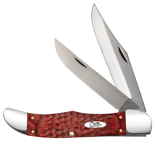Case Jigged Dymalux® Rosewood Folding Hunter with Leather Sheath