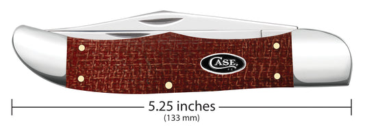 Case Smooth Dark Red Burlap Micarta® CS Seahorse Whittler