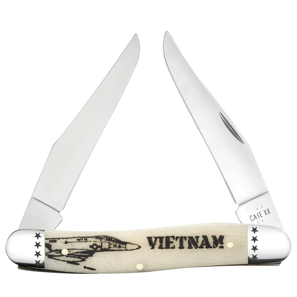 Case War Series Vietnam War Smooth Natural Bone Muskrat 58492 Pocket Knife