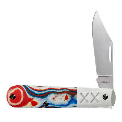 Case Crossroads™ Smooth Red, White & Blue Burl G-10 w/ White G-10 Barlow